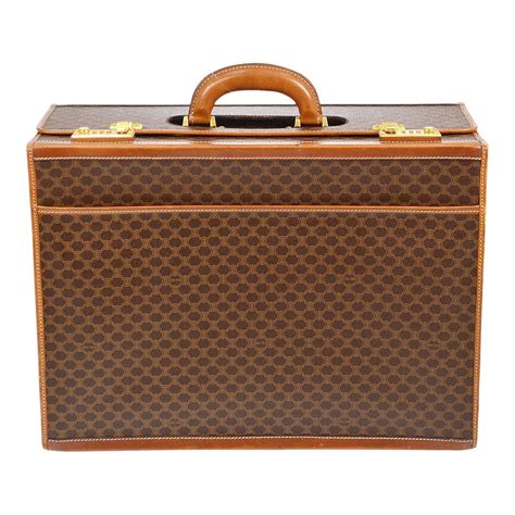 CELINE M08 Macadam Travel Bag Trunk Case Brown 74101